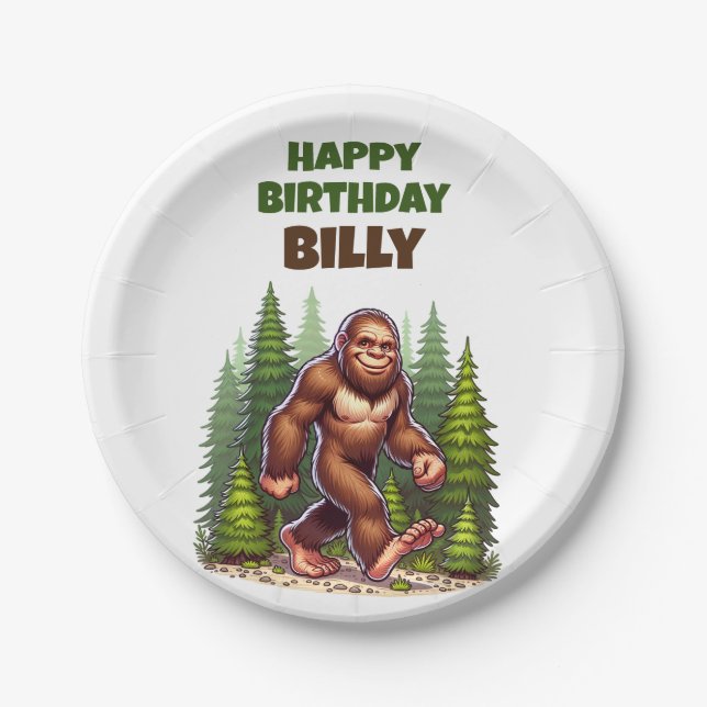 Friendly Bigfoot Birthday Pappteller (Vorderseite)