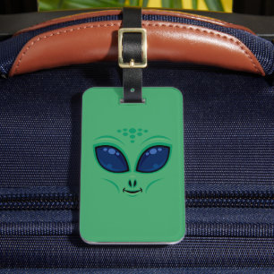 Friendly Cartoon Alien Face Gepäckanhänger