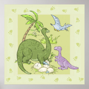 Friendly Dinosaurs Poster