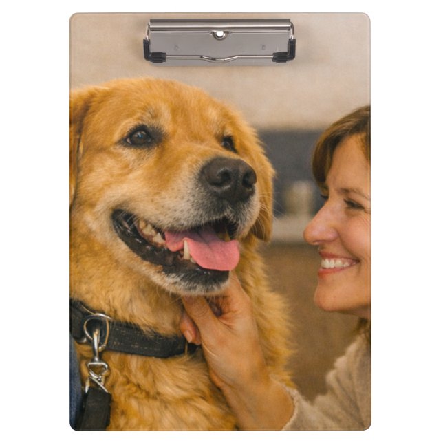 Friendly Dog Begrüßung Acryl Klemmbrett (Vorderseite)