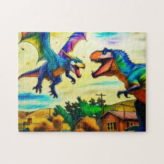 Friendly Encounter - Dragon and Dinosaur Puzzle