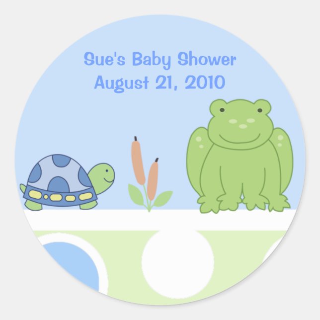 Friendly Frog und Schildkrötenkleber Runder Aufkleber (Vorderseite)