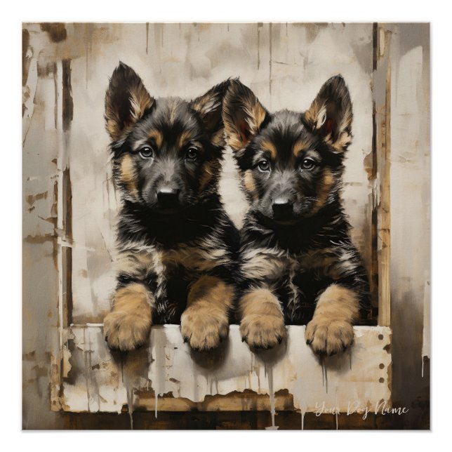Friendly German Shepherd Puppy Dogs 002 - Raimon Poster (Vorderseite)