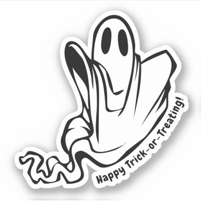 Friendly Ghost Halloween Aufkleber (Vorderseite)