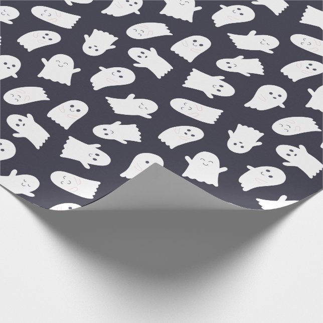 Friendly Ghosts Halloween Pattern Geschenkpapier (Ecke)