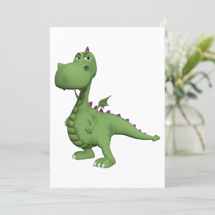 Friendly Green Dinosaur Einladung