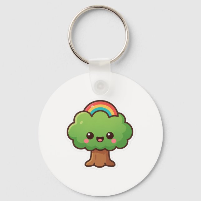 Friendly Kawaii Tree Schlüsselanhänger (Vorderseite)