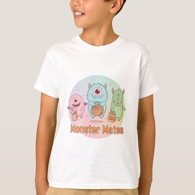 Friendly Monster Trio Halloween T - Shirt (Vorderseite)