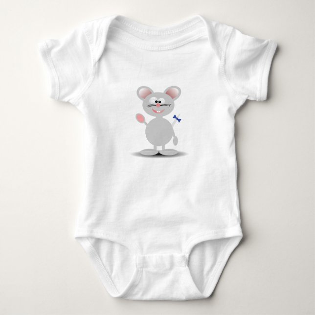 Friendly Mouse Baby T-Shirt Baby Strampler (Vorderseite)