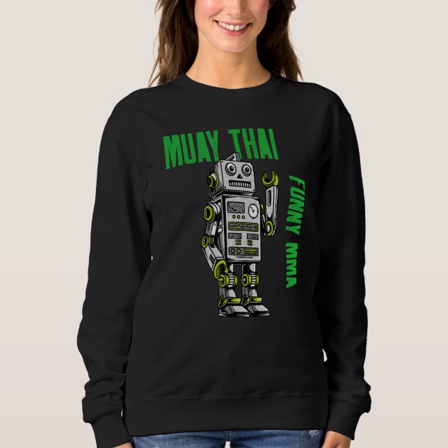 Friendly Muay Thai Robot Mixed Martial Arts Strick Sweatshirt (Vorderseite)