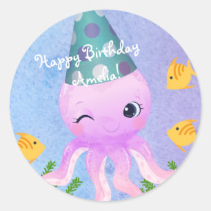 Friendly Octopus Sticker - Unter dem Meeresgeburt