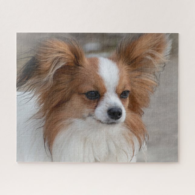 Friendly Papillon Puppy Dog Puzzle (Horizontal)