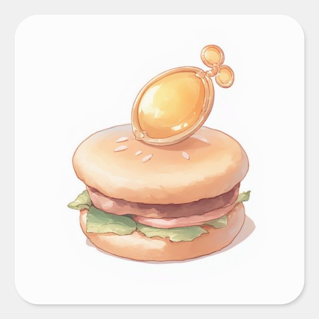 Friendly Pastel Illustration Quadratischer Aufkleber (Vorderseite)
