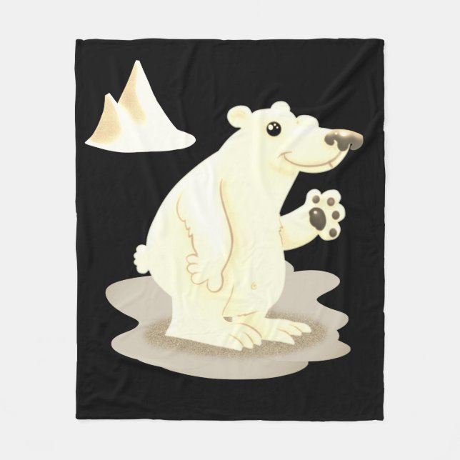 Friendly Polar Bear Fleece Blanket (Vorderseite)