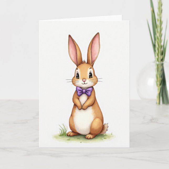 Friendly Rabbit Greeting Card Karte (Vorderseite)