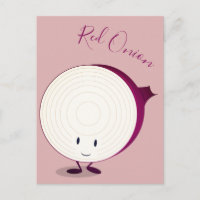 Friendly Red Onion Cartoon Character | Postkarte