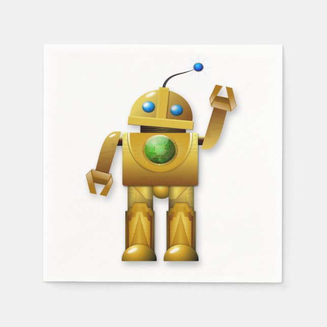 Friendly Robot Paper Napkins Serviette (Vorderseite)
