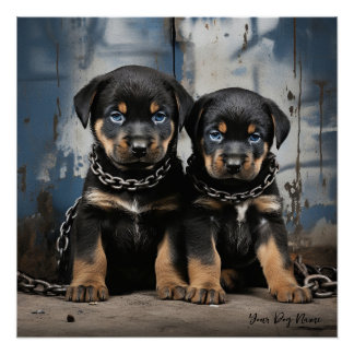 Friendly Rottweiler Puppy Dogs 004 - Raimon Palad Poster