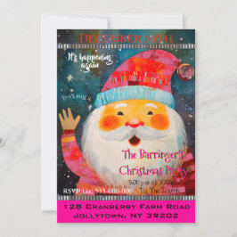 Friendly Santa Claus Happy Christmas Party Einladung