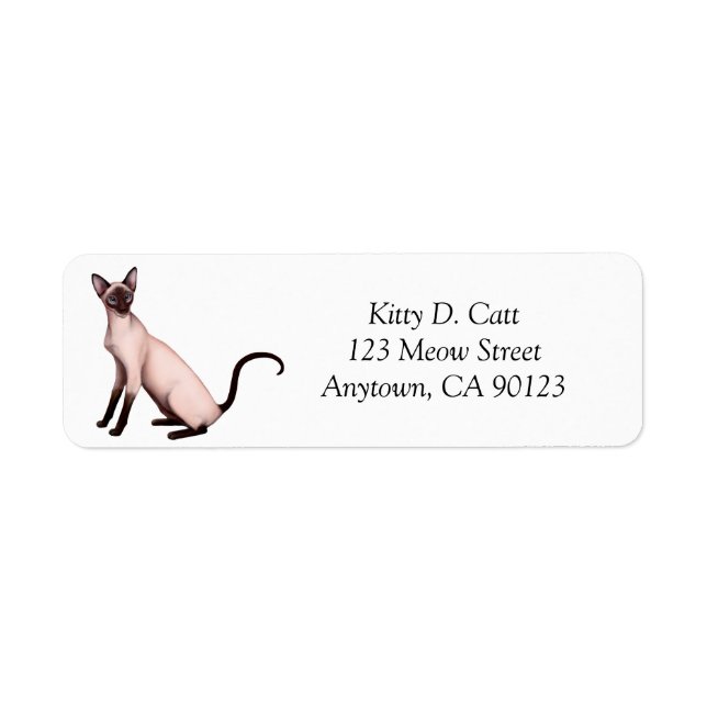 Friendly Siamese Cat Label (Vorne)