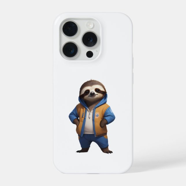 Friendly Sloth Illustration iPhone Hülle (Rückseite)