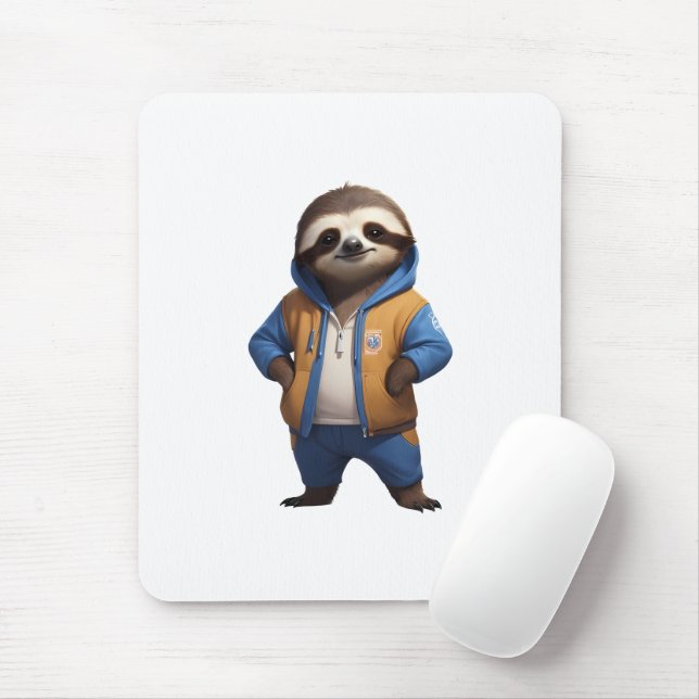 Friendly Sloth Illustration Mousepad (Mit Mouse)