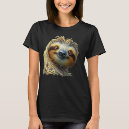 Friendly Sloth T - Shirt Ölgemälde