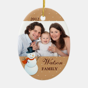 Friendly Snowman Nordpol Braun Weihnachtsfest Foto Keramikornament