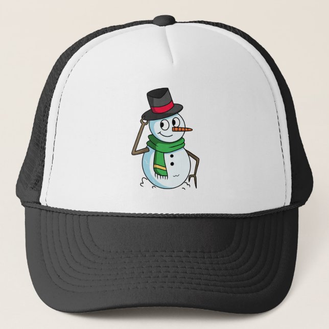 Friendly Snowman Truckerkappe (Vorderseite)