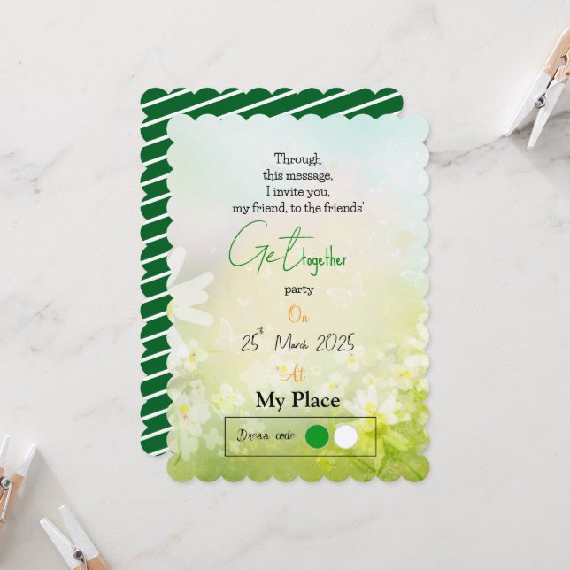 Friendly Spring Einladung (Vorderseite/Rückseite Beispiel)