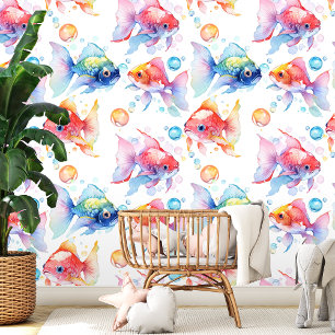 Friendly Watercolor Goldfish Tapete