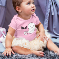 Friendly White Ghost Pink Halloween Baby