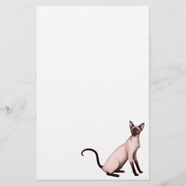 Friendly Young Siamese Cat Stationery Briefpapier (Vorderseite)