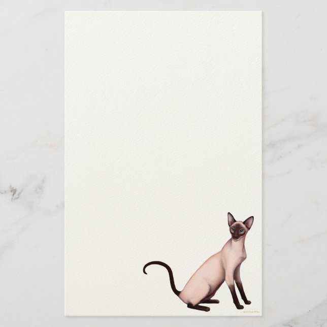 Friendly Young Siamese Cat Stationery Briefpapier (Vorderseite)