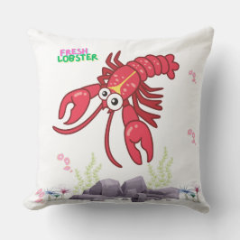 Friendroter Hummer, große Augen und gelber Streife Kissen