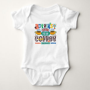 FRIENDS™ Aber First Coffee Vibrant Graphic Baby Strampler