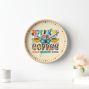 FRIENDS™   Aber First Coffee Vibrant Graphic Uhr