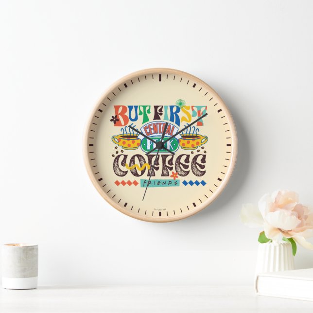 FRIENDS™ | Aber First Coffee Vibrant Graphic Uhr (Zuhause)