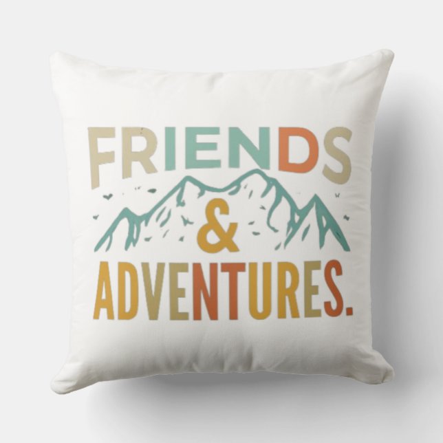 "Friends & Adventures" Multicolor Kissen (Rückseite)