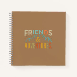 "Friends & Adventures" Multicolor Text Notizbuch