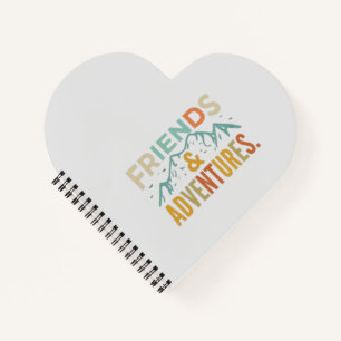 "Friends & Adventures" Multicolor Text Notizbuch