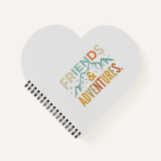 "Friends & Adventures" Multicolor Text Notizbuch