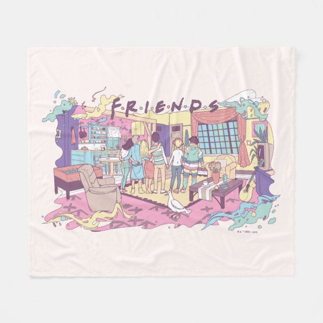 FRIENDS™ | Apartment Cartoon Fleecedecke (Vorderseite (Horizontal))