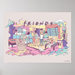 FRIENDS™ Apartment Cartoon Poster