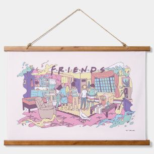 FRIENDS™ Apartment Cartoon Wandteppich Mit Holzrahmen