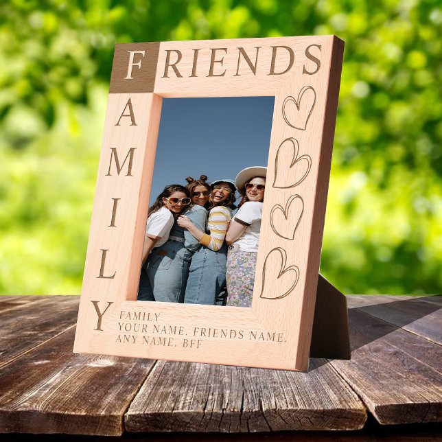Friends are Family Rustic Wooden Photo frame Geätzte Rahmen (Friends are Family Rustic Wooden Photo frame Engraved Frames)