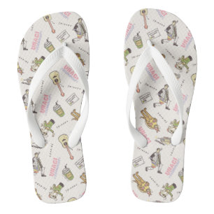 FRIENDS™ Beiger Cartoon-Muster Flip Flops