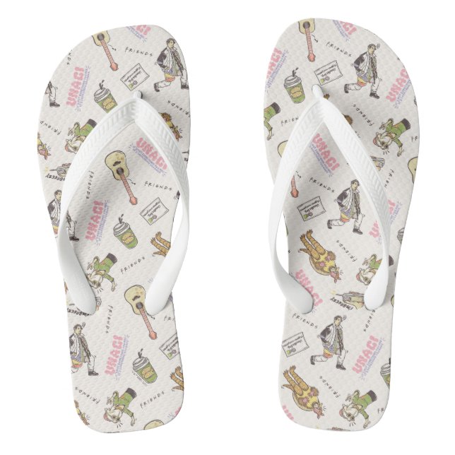 FRIENDS™ Beiger Cartoon-Muster Flip Flops (Fußbett)