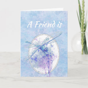 Friends Birthday Blue Dragonfly Kunst, Dichtung un Karte