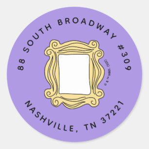 FRIENDS™ Birthday Peephole Frame Address Runder Aufkleber